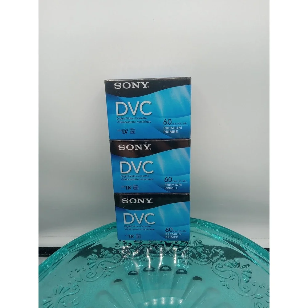 Sony Lot of 3 DVC Digital Video Cassette 60 min Premium Mini DV Tapes New Sealed